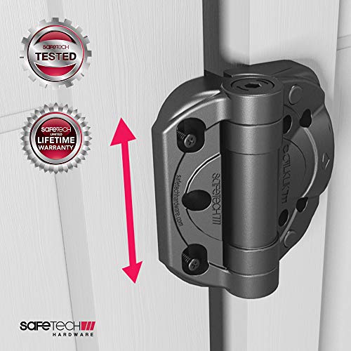 Safetech Coilklik Self Closing Vinyl Pvc Gate Hinges - Perfect For Metal Wood Aluminum Fencing Garden Gate - Gate Hinge - Heavy Duty Adjustable Tension Gate Hinge - Perfect For Gates Up To 187Lbs #TOP4