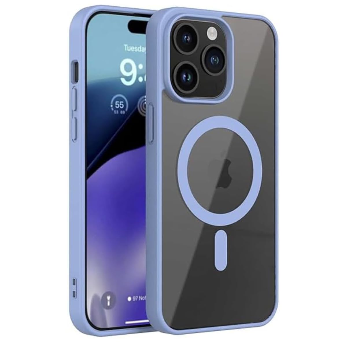 iPhone 13 Pro Case Crystal Clear Mag-Safe Case 6.6 inch Anti-Yellowing Military Drop Protection Shockproof Protective Phone Magnetic Case 6.6 inch For iPhone 13 Pro (Sky Blue, iPhone 13 pro)