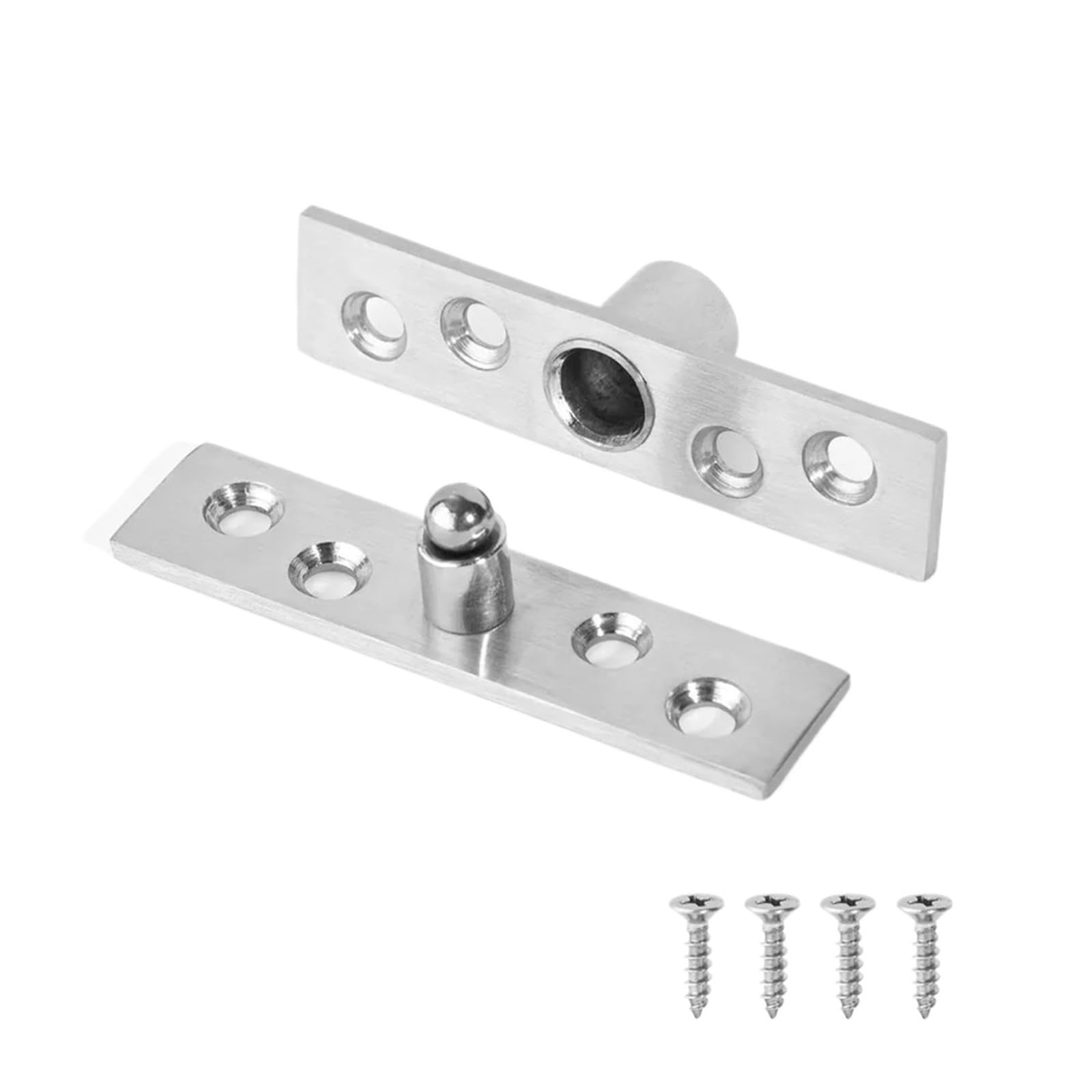 Evdmgzjapstj Silver Folding Door Hinge,1Pcs 360° Swivel Heavy Duty Stainless Steel Pivot Rotating Concealing With Screws(Silver)