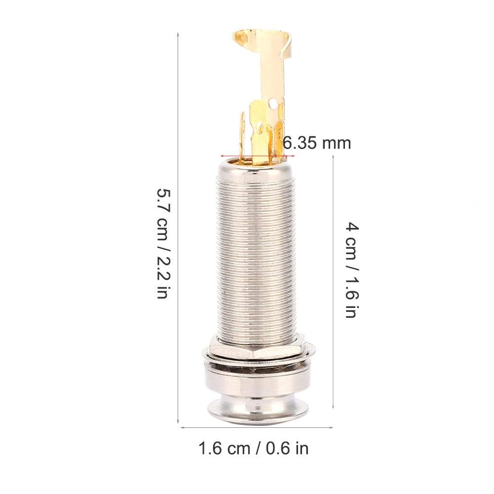 Endpin Jack, Embout stéréo jack en cuivre pour guitare électrique Ukulele (longueur 57mm)