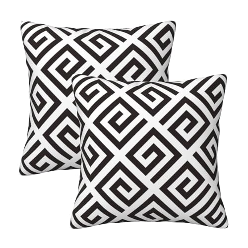 Modern Abstract Black and White Pillow Covers 18x18 in Couch Pill...