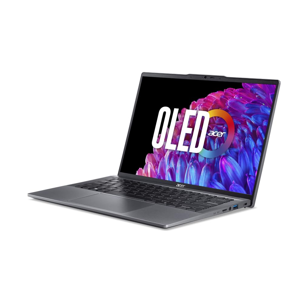 Acer Swift Go 14 I PC Portable 14" 2.8K OLED 90Hz I AMD Ryzen 5-8645HS I 16Go RAM DDR5 I 512Go SSD I AMD Radeon Graphics I Windows 11 Home I Gris I Clavier FR AZERTY I SFG14-63-R11S