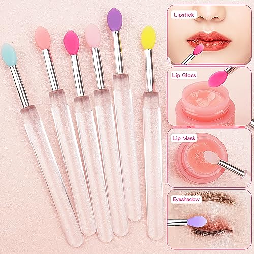 Myaokue-Up LIP BRUSH-CRYSTAL HANDLE-00 21Pcs Silicone Lip Brushes With Transparent Handles And Caps.Reusable Makeup Brushes, Lip Gloss Wands Cosmetic Tool Cream Applicator thumb #3