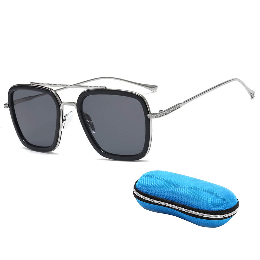 Gafas de Sol Polarizadas Deportes HD,Iron Man con Elegantes y Coloridas Gafas de Sol Cuadradas,Gafas de Sol Antirreflejos Antirreflejos de Conducción,Aptas para Viajes/Conducción/Fiesta/Playa/Compra