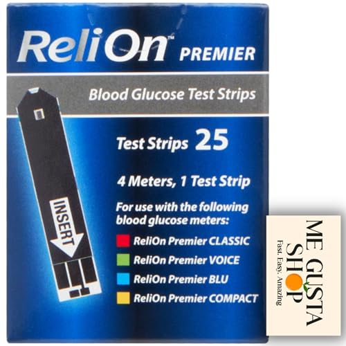 ReliOn Premier Blood Glucose Test Strips 25 Count Pack of 01 25 Total + me Gusta Sticker