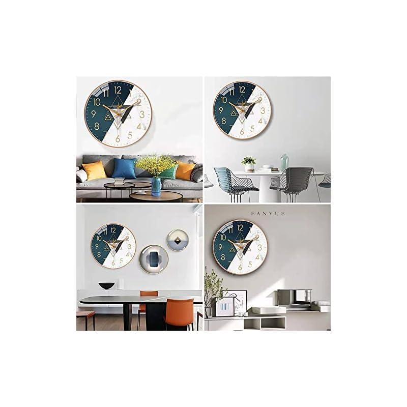 Rylan Wall Clock 12" Silent Quartz Decorative Latest Wall Clock Non-Ticking Classic Clock Battery Operated Round Easy to Read for Room/Home/Kitchen/Bedroom/Office/School*= - Image 4