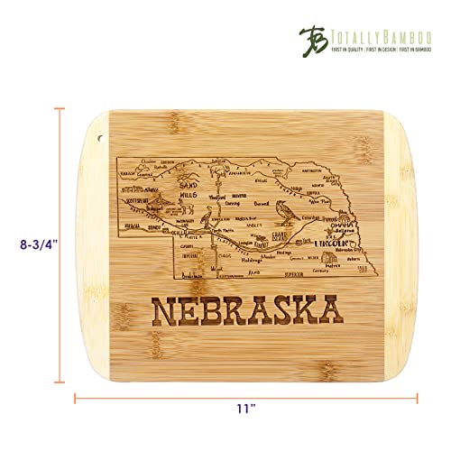 Image of Totally Bamboo A Slice of Life Nebraska Engraved Map Cutting Board
