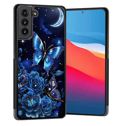 Vobber for Galaxy S23 Case,Slim Anti-Scratch Architecture TPU Shockproof Protective Case Cover for Samsung Galaxy S23 6.1" 2023,Butterfly Flower Moon - image 1