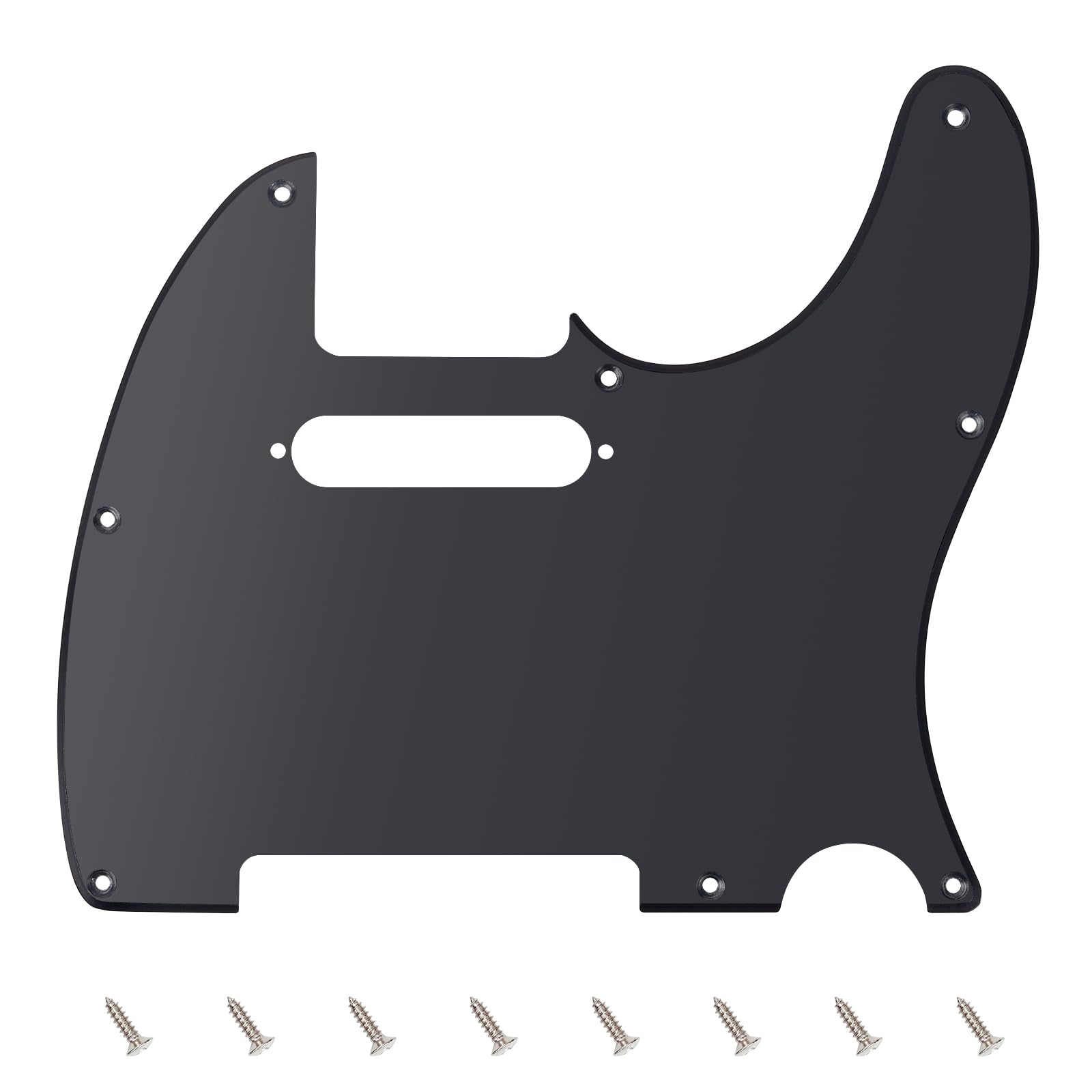 Banworks 1 Ply Tele Pickguard 8-Hole Electric Guitar Pickguard Scratch Plate for USA/Mexican Modern Style Standard Tele Telecaster JT/HB-03 Matt Black