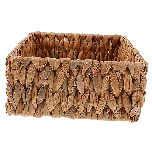Unomor Pastoral Style Woven Storage Basket Decorative Woven Basket Lid for Pantry Decorative Storage Basket for Home
