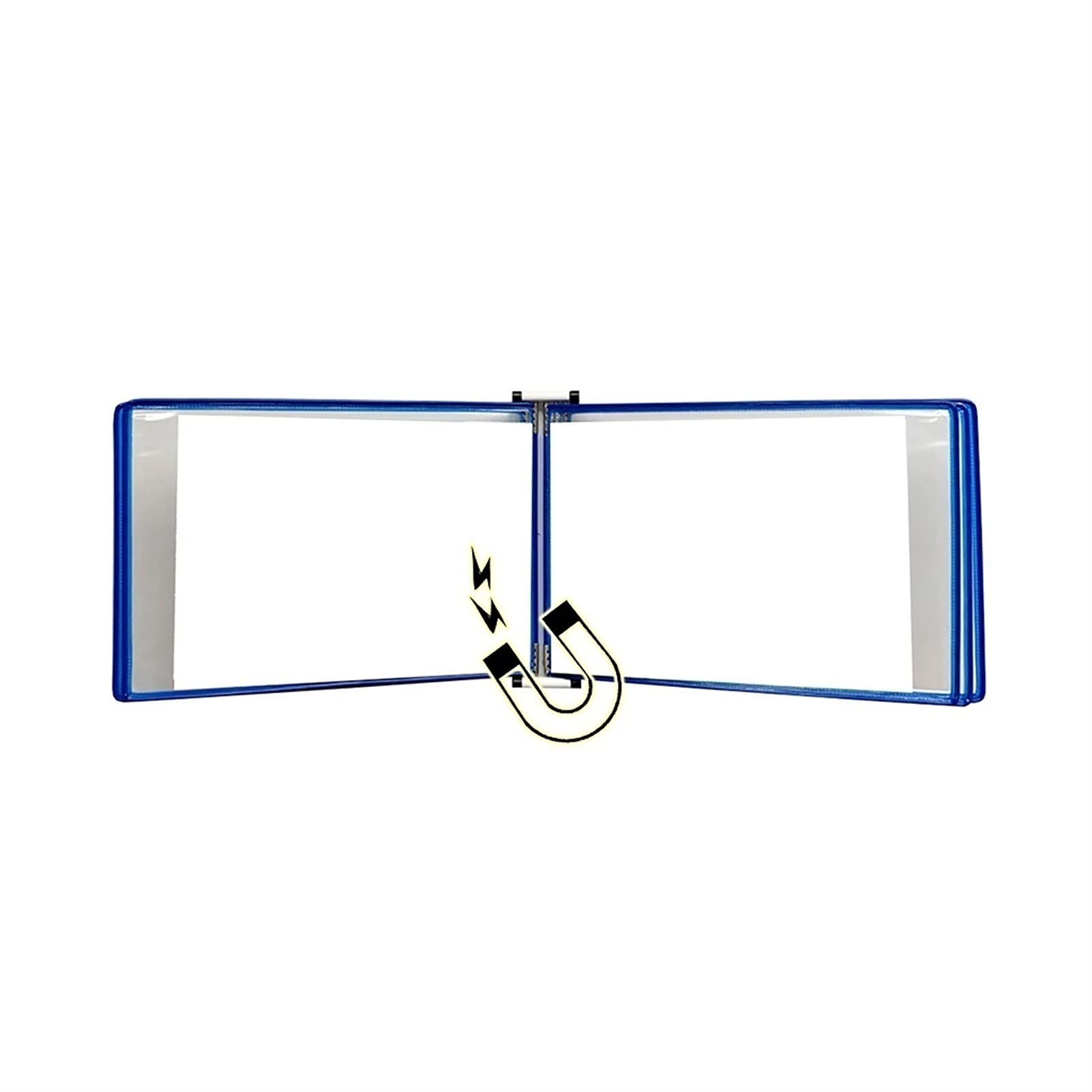 ZXFfhDHJH display folder， Wall Mounted File Hol A4[8.26inch×11.69inch] 10 Pockets, Attached to Metal Device(Blue)