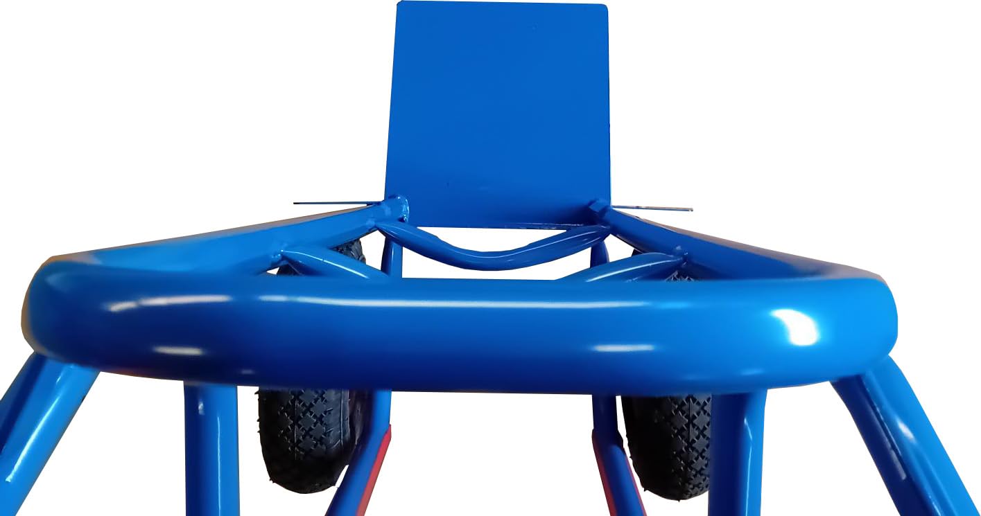 RLW Profi Stahlrohr Sackkarre Stapelkarre Maximium 300 kg - Schaufel 280x280 mm - Made in EU - kein Asien-Import (Räder nach Ihrer Wahl) (Luftrad schwarz/PVC-Felge rot/Gleitlager)