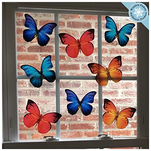 8 Large Butterfly Window Clings For Glass Windows And Doors | Window Decals For Birds Strikes | Anti Collision Window Stickers Decor | Decorative Butterflies Window Decals For Sliding Glass Doors #TOP6