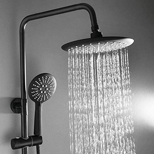 Ensemble de robinet de douche noir avec pommeau de douche à main LUNEZY - 3