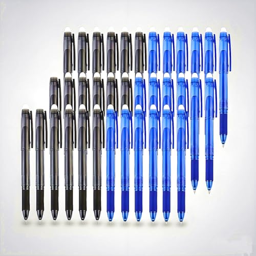 VILMA Bolígrafo Gel Borrable 36 Pack Azul y Negro 0.7mm miniatura 1
