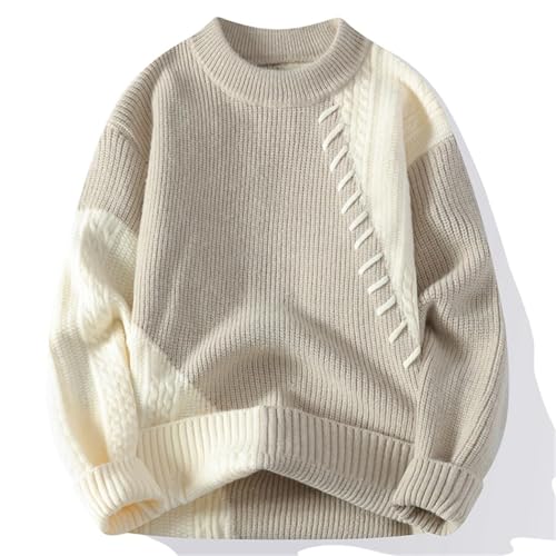 Men's Long Sleeve Crew Neck Knitted Sweater Business Casual Top Winter Warm Knitwear3