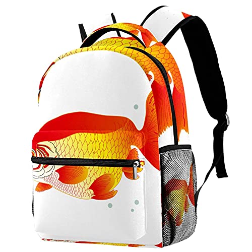 Sac à dos de voyage loisirs campus rouge doré avec filet bouteille enfant