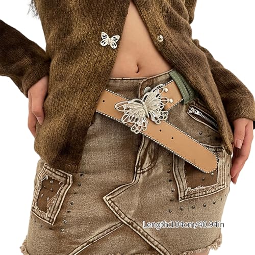 Pin Buckle Belt Adult Fashion Hollow Butterfly Buckle Waistband Jeans Strap Waist Decor Teens Girl Clothing Accessories3