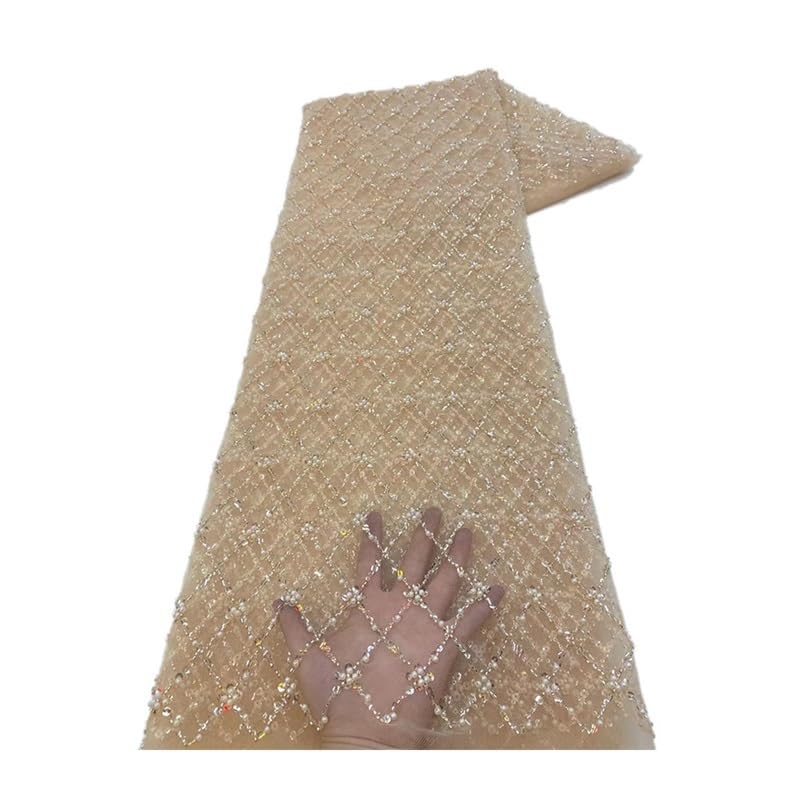 Tissu à paillettes d'exception pour robe de mariée et décolleté couture 5 yards