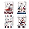 4th of July Patriotic Tea Towels Cotton Kitchen Towel 189–275 inch Quick Drying Dish Cloth for Party Anniversary Holiday Decoration Housewarming Gifts
