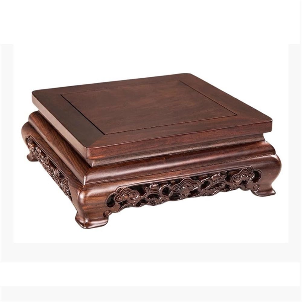 V2t9R4m7 Bonsai pot stand Square Ebony Pedestal Sculpture Vase Bonsai Stand for Home Office Decoration Bonsai display stand(Small)