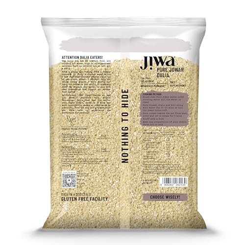 Image of Jiwa Pure Jowar Dalia | 500 G | Cooks In 15 Minutes | Millet | Broken Sorghum /Jonna Daliya | Gluten Free (Pack of 2)