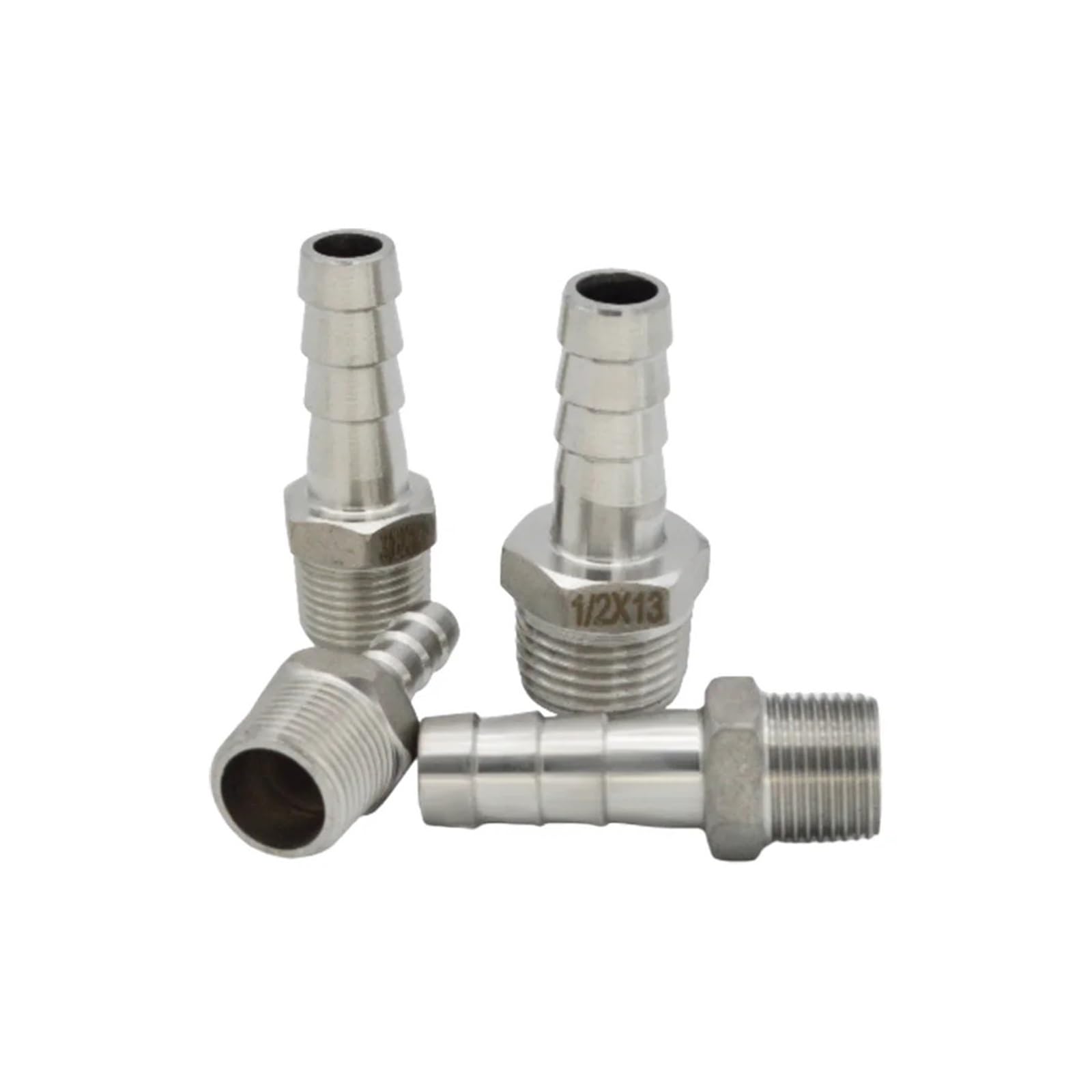 AARTERZZA 1pc 304 Stainless Steel 10mm Hose Barb Tail to 1/2" BSP Male Home Brew Fitting Water Fuel Air
