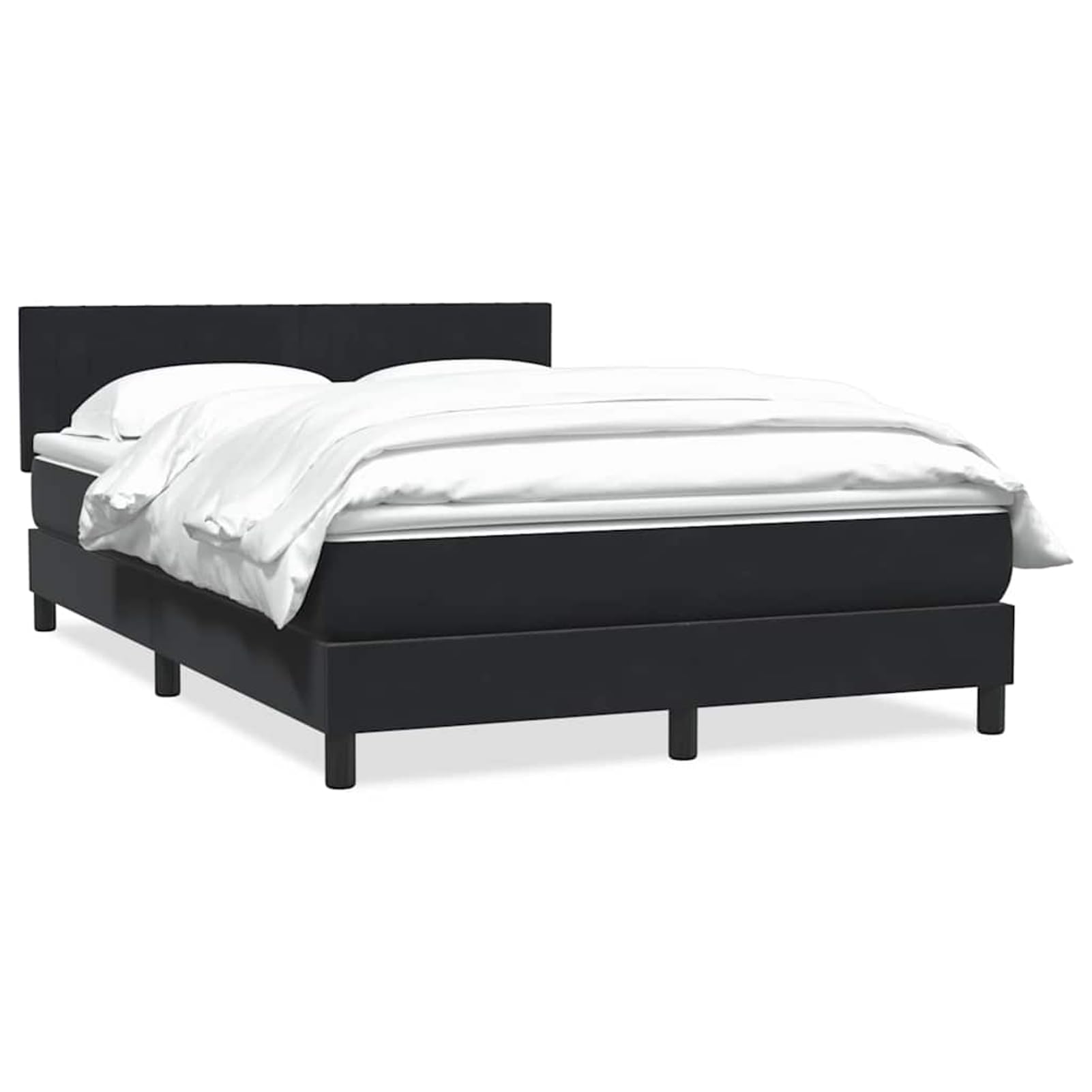 ATOMSTACK MAKER Letto a molle, 160 x 210 cm, con materasso a molle insacchettate e testiera regolabile in altezza, design in velluto nero, con topper da 5 cm, traspirante e lavabile