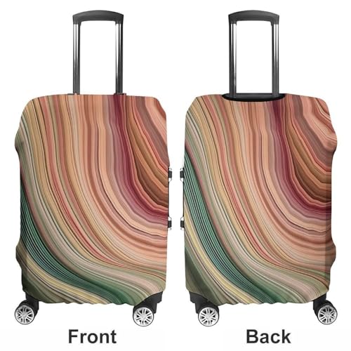 Green And Gray Stripes Luggage Cover Personalization Suitcase Covers Protector Elastic Washable Baggage Cover Anti-Scratch For Traveling, Aircraft Consignment M3