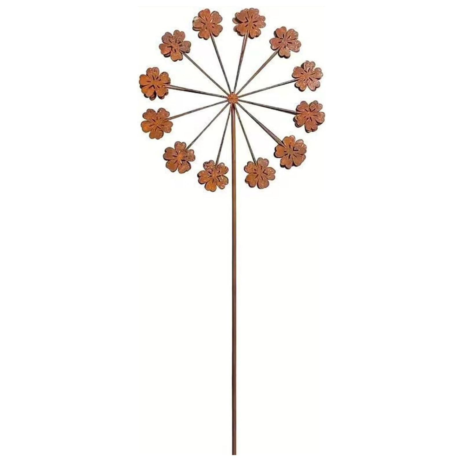Introti 2Pcs Metal Flower Poppy Garden Stake Decoration Sturdy Rust Trellis Flower Bed Stakes Retro Weatherproof for Outdoor Courtyards Gardens Balconies Terraces (B)