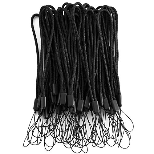 AMUU 50 Pack Wrist Lanyards Short Black Hand Wrist Lightweight Lanyard Strap String for USB Keys...