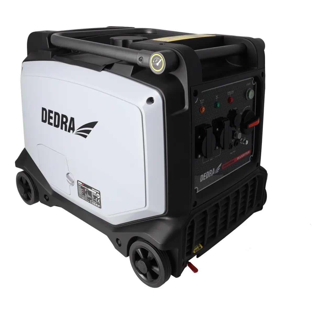 DEDRA Inverter-Stromerzeuger 3,5/3,8 kW Stromgenerator, 2800 U/Min Benzin Notstromaggregat, kompaktes „Koffer“-Design, Stromquelle für Haushalte, Kleingärten, Campingplätze, mit Sicherheitsfunktionen