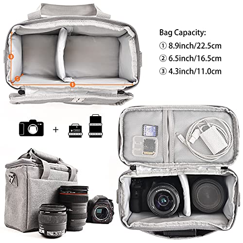Bolsa para cámara FOSOTO con funda impermeable gris miniatura 3