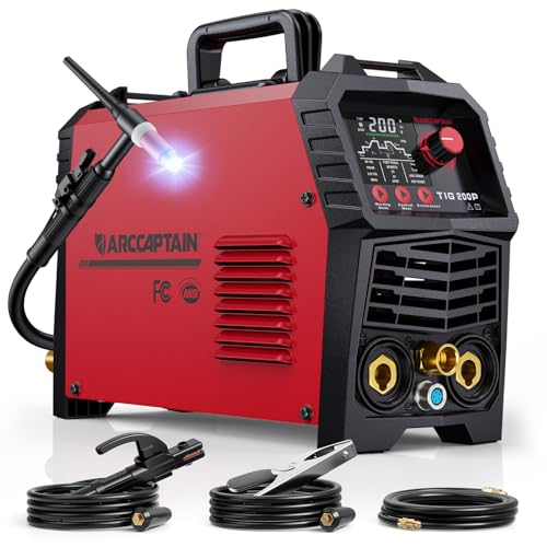 ARCCAPTAIN DC 5 In 1 TIG Welder With Pulse, 200Amp DC 5 In 1 HF/Lift/Pulse/Spot TIG & Stick,...