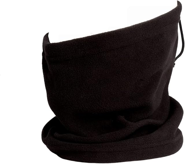 Oztuzun Neck Warmer Balaclava Snood Fleece Unisex Black Neck Gaiter Multifunctional One Size Elastic Fleece Neck Balaclava Snood Gaiter Circle Scarf Thick for Outdoor Fleece Lined