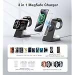 3 in 1 Magnetic Wireless Charging Station Apple 20W Charger Stand Magnetic Wireless Charger for iPhone 16 15 14 13 12 Pro/Pro Max/Plus/Mini AirPods 2/3/Pro iWatch Ultra/8/7/SE/6/5/4/3/2 (3 in 1) - Image 2