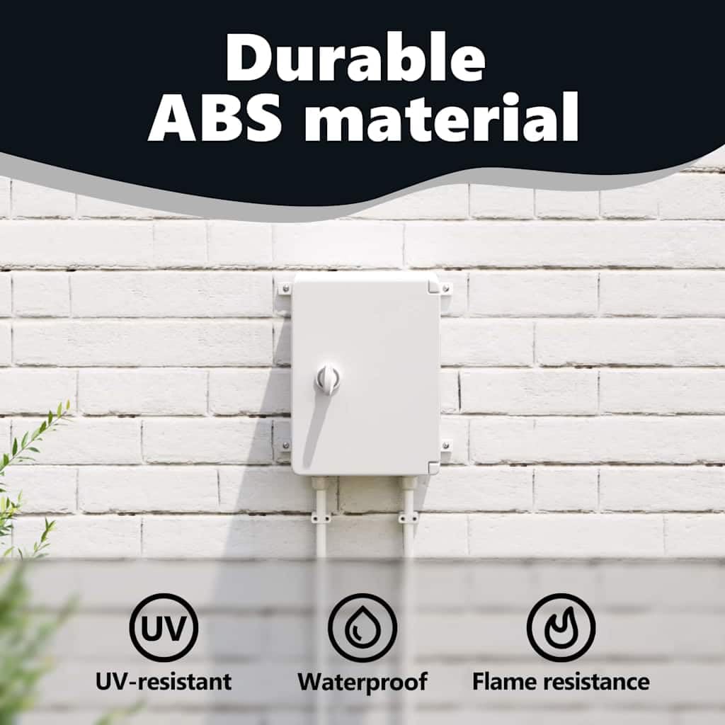 vidaXL Steuerungsschrank Grau 47 x 20 x 50 cm ABS Kunststoff, Moderner Werkstatt-Schrank, robuste Werkzeuglagerung, minimalistischer Organizer für drinnen und draußen, grau