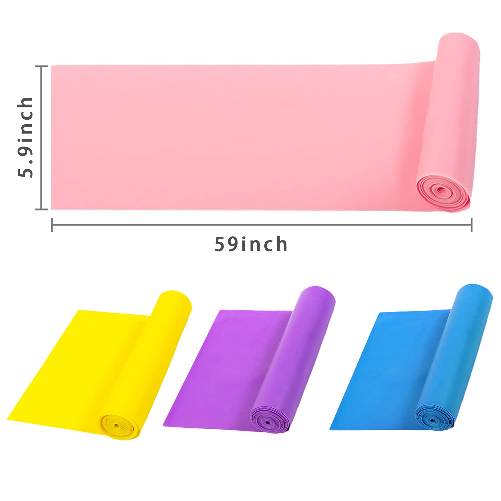 4 Pezzi Elastici Fitness Bande, Fascia Yoga Fitness, Fascia di Allenamento Elastica per Uomo e Donna, Elastica Esercizi Ideale per Terapia Fisica, Yoga, Pilates