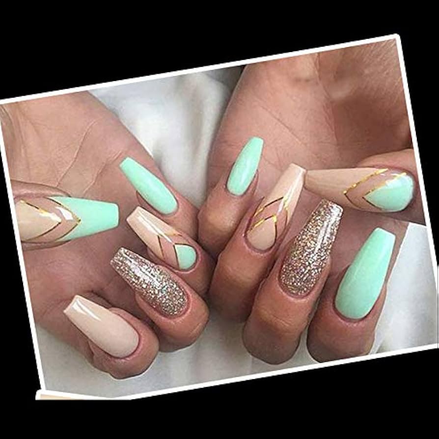 ロングバレリーナ FASHION NAIL ネイルチップ ロングバレリーナ ロング ヌーディー