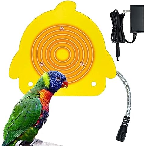 ZHEQOGZH Bird Cage Heater for Cockatiels Parrots Conure Finches Parakeets Heater Bird Heater for Cage Snuggle Up Bird Warmer Heater 12V Birdcage Warmer 18W Pet Bird Heating Plate 5.3" x 4.7" Cover