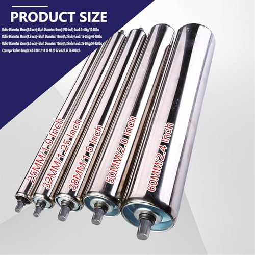 Transportador de Rodillos de Alta Resistencia, portátil, sin Motor, para Mesa. Rodillos de Acero con Deslizamiento Suave. Ideal para almacenes y líneas de producción. Fácil de ensamblar