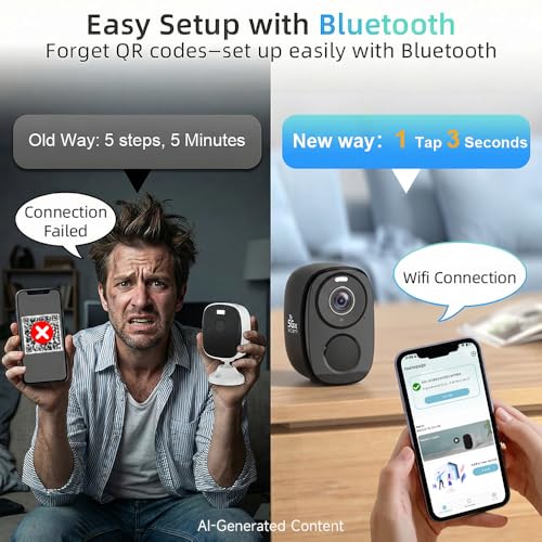 Rraycom W1 4-Pack 2K Battery-Powered Security Camera (Dual-band WiFi, No Forced Subscription) — view 3