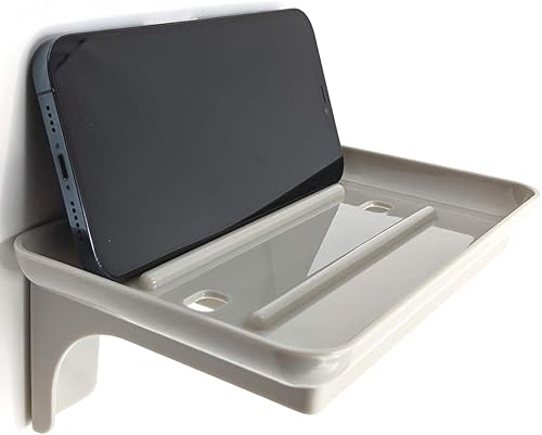 McLee Creations Wonder Shelf - Estante pequeño autoadhesivo de plástico para pared de baño, se adapta sobre el soporte de papel higiénico, diseñado