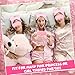 FIONUPI 30 Pcs Spa Sleepover Party Supplies 6 Bow Makeup Headband 6 Pink Plush Sleep Eye Mask 6 Velvet Scrunchies 6 Makeup Remover Cloth 6 Clear Cosmetic Bags for Women Slumber Party Favors