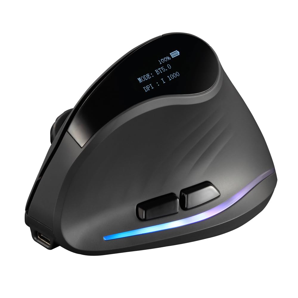 zelotes F35C Vertical Mouse with display showing mode and DPI