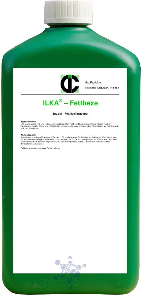 ILKA® - bruja gordaConcentrado desengrasante | 30ltr | Limpiador de grasa para la cocina y suciedad fuerte en gastronomía, cocinas de comedor (homologado para el sector alimentario), limpiador de parrillas