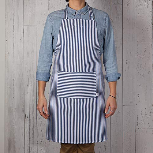 Tablier de cuisine en coton Now Designs bleu roi à rayures