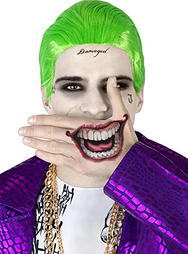 Funidelia | Tatuajes Joker - Suicide Squad para Hombre Superhéroes, DC Comics, Villanos - Accesorios para Adultos, Accesorio para Disfraz - Negro