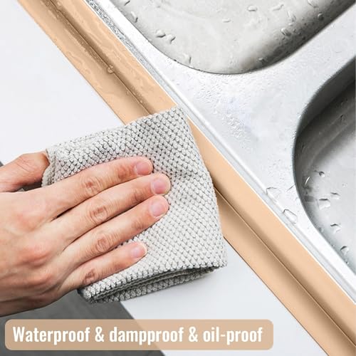 Image of Bath Sealant Strip Waterproof Caulk Tape Wall Corner Caulk Strip Sealing Tape Self Adhesive Simple Tape for Kitchen, Toilet Bathtub, Bathroom, Sink, Countertop and Floor Wall Edge Protector