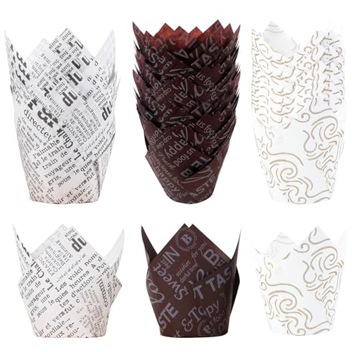 Vueinrg 150 Piezas Molde de Papel Para Panettone,Moldes Magdalenas Halloween,Moldes Magdalenas Papel,Para Hornear, Fiestas NavideñAs, Bodas, Fiestas de CumpleañOs